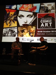 Ed Brubaker i samtal på Lakes International Comic Arts Festival som jag besökte med Anton Bjurvald och Freddie  Kaplan. 